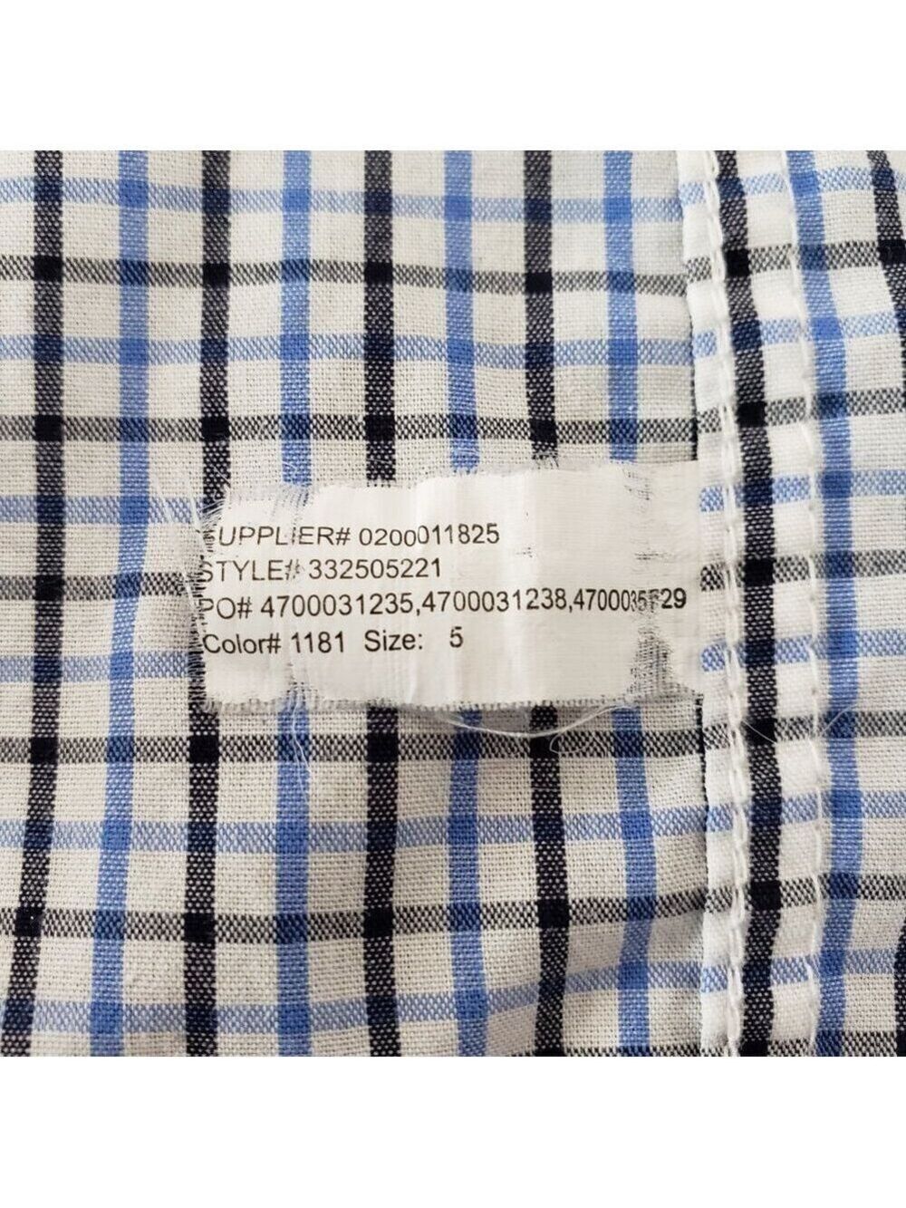 Chaps Boys Small Plaid Shirt Blue Button Down Size 5/6 Long Sleeve - Picture 6 of 7